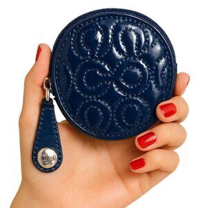 Coach Navy Leather Pouch Coin Wallet Change Purse Accessory Case BAG WOMEN'S